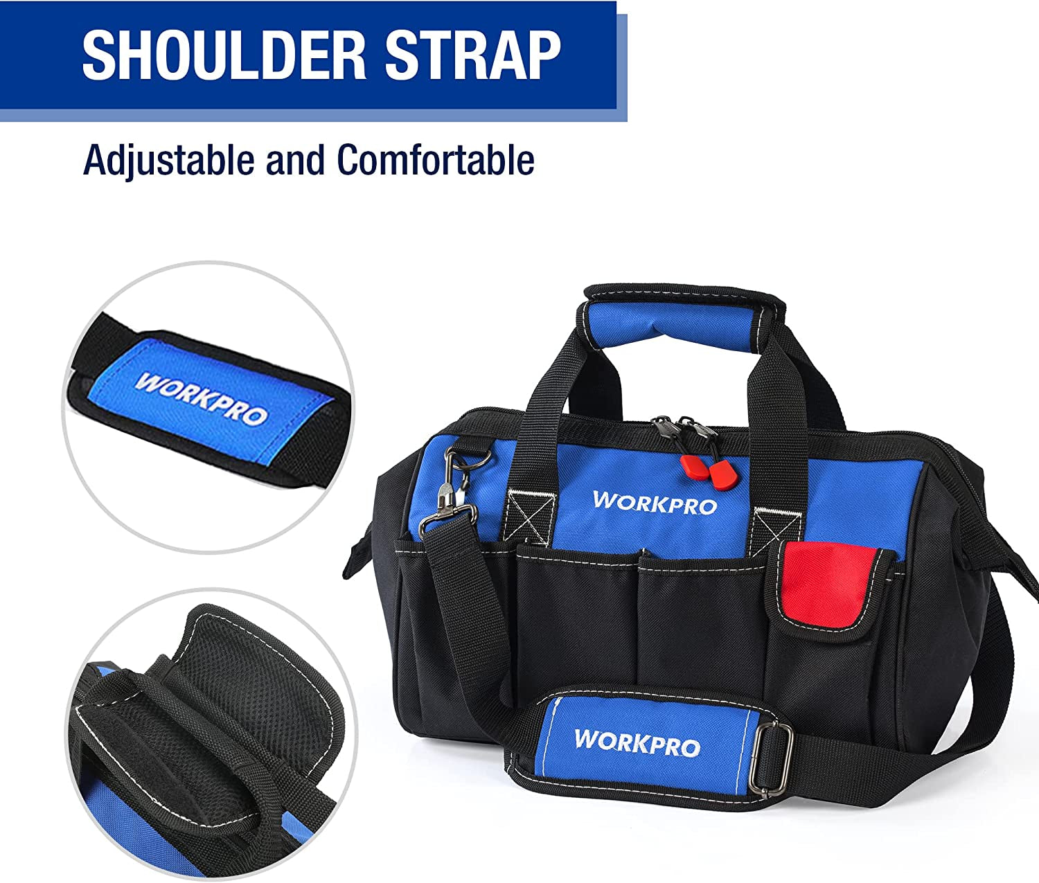 Versatile 14-Inch Multi-Pocket Tool Bag with Adjustable Shoulder Strap – Perfect Organizer for Every DIYer!