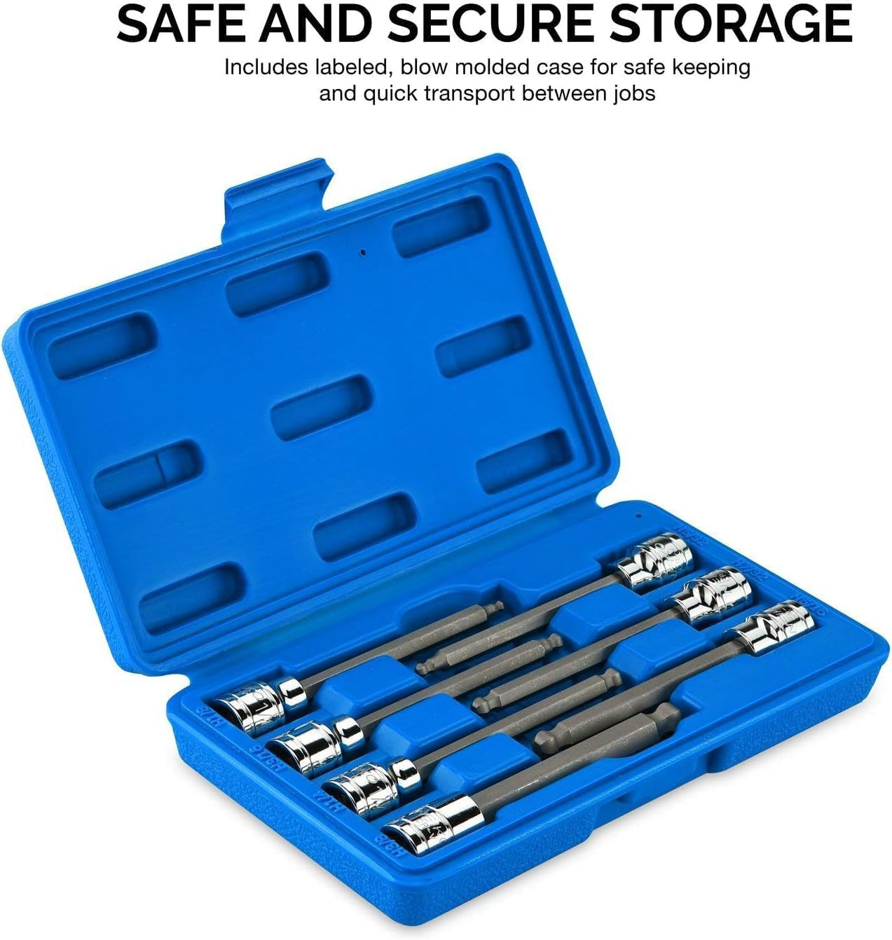 Ultimate 7-Piece Extra Long Allen Hex Bit Socket Set - 3/8-Inch Drive, SAE, Durable S2 & Cr-V Steel