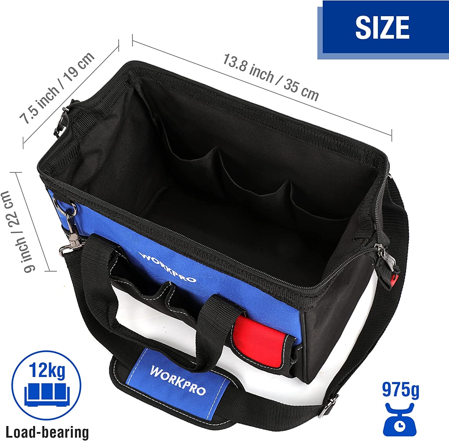 Versatile 14-Inch Multi-Pocket Tool Bag with Adjustable Shoulder Strap – Perfect Organizer for Every DIYer!