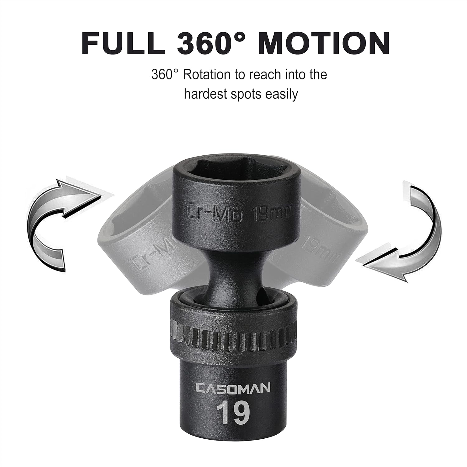 15-Piece 3/8" Drive Metric Universal Impact Socket Set - 6 Point, 8-22mm