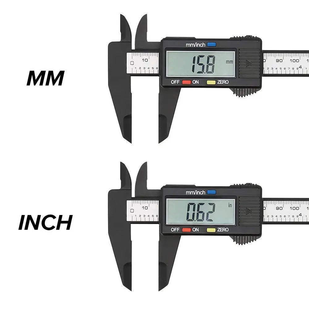 Precision Carbon Fiber Digital Caliper - 150mm & 100mm Measuring Tool for Accurate Measurements